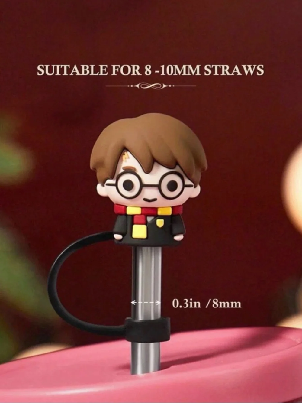 Harry Potter x1 pieza tapa antipolvo reutilizable para pajilla